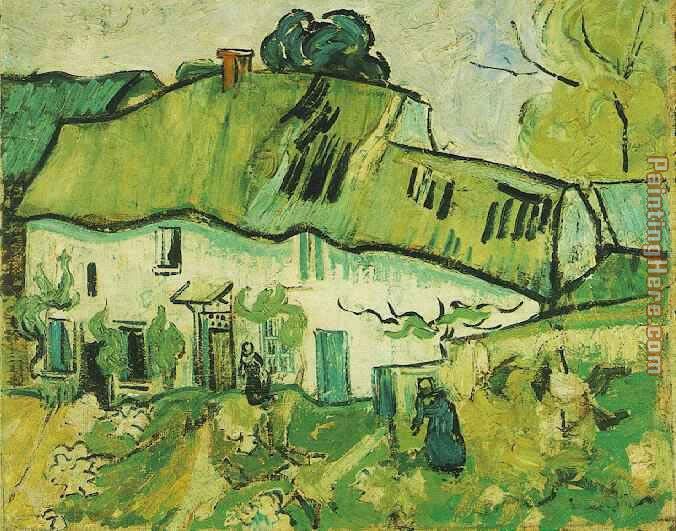 Ferme avec deux paysans 1890 painting - Vincent van Gogh Ferme avec deux paysans 1890 art painting